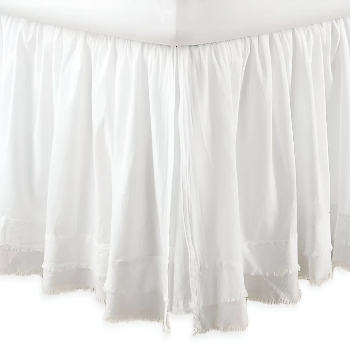 400TC Sateen Solid Cotton Fringe Ruffle Bed Skirt