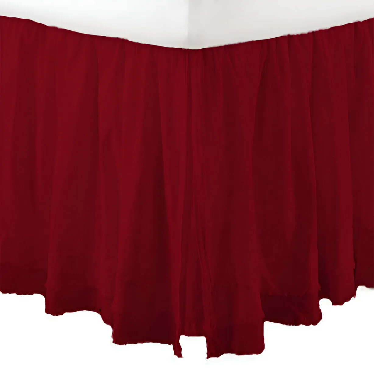 400TC Sateen Solid Cotton Fringe Ruffle Bed Skirt