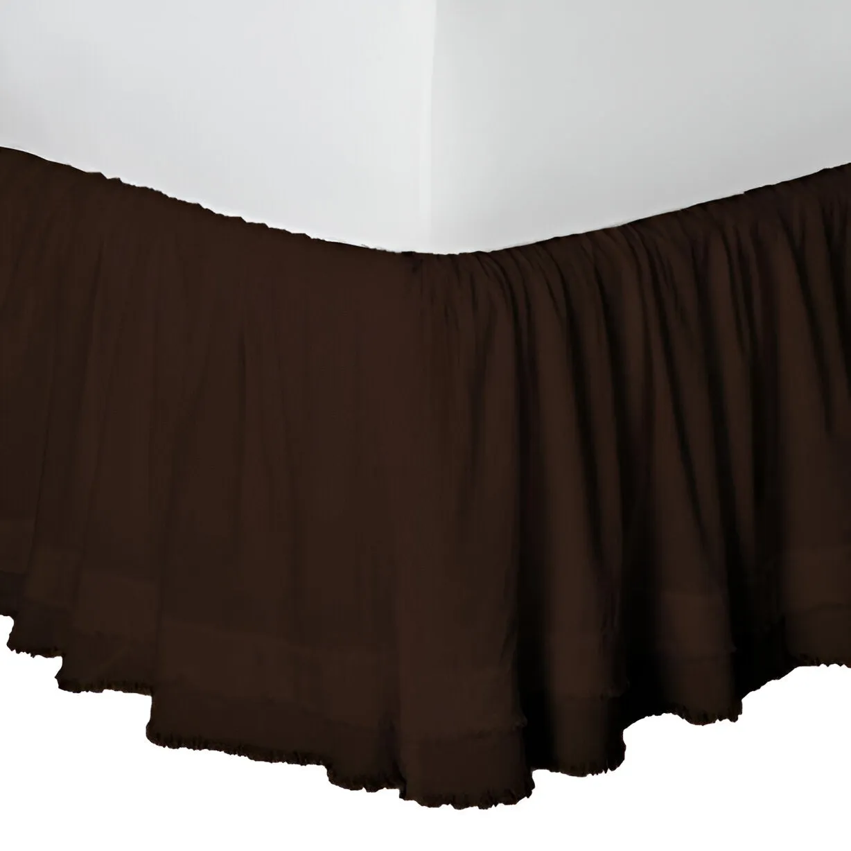 400TC Sateen Solid Cotton Fringe Ruffle Bed Skirt