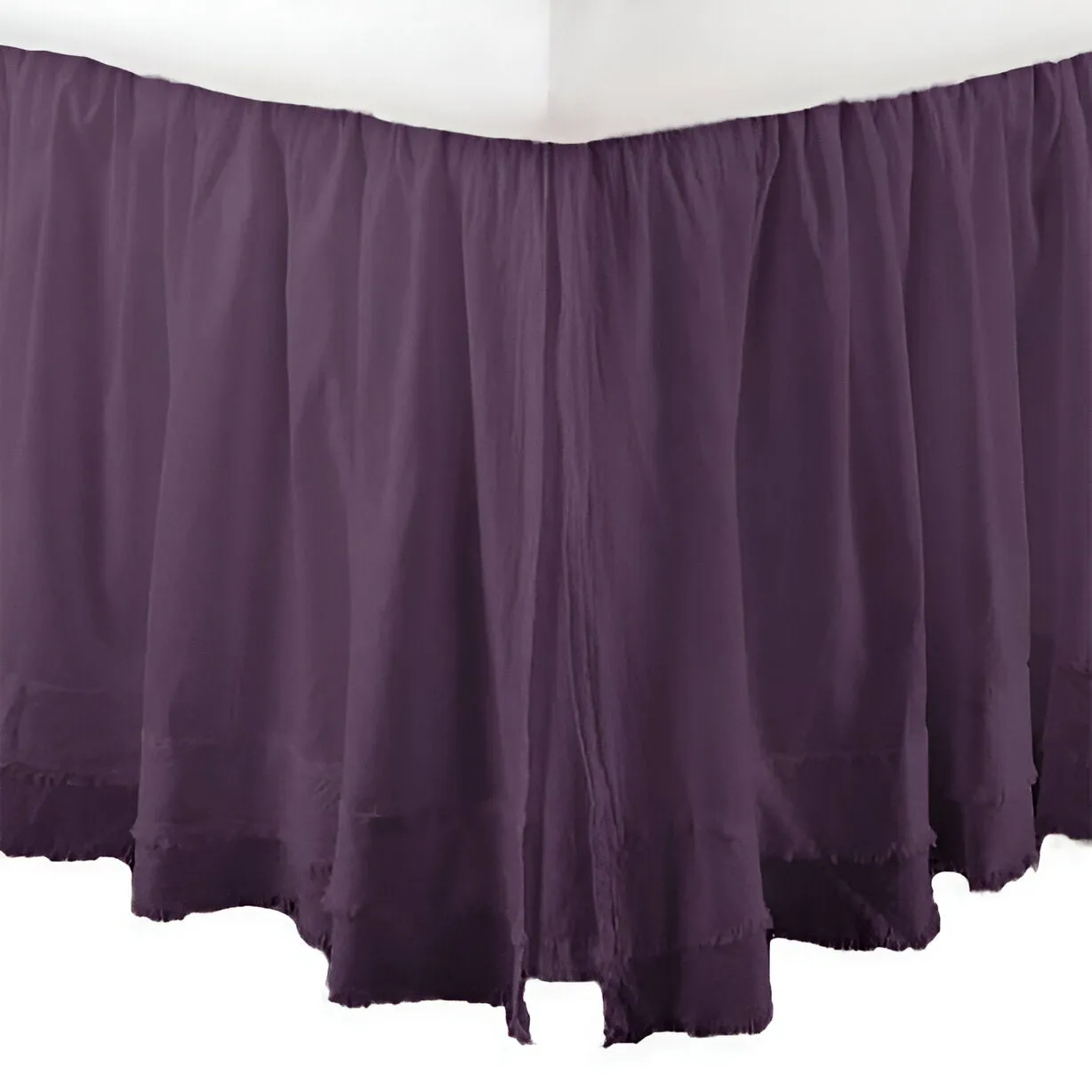 400TC Sateen Solid Cotton Fringe Ruffle Bed Skirt