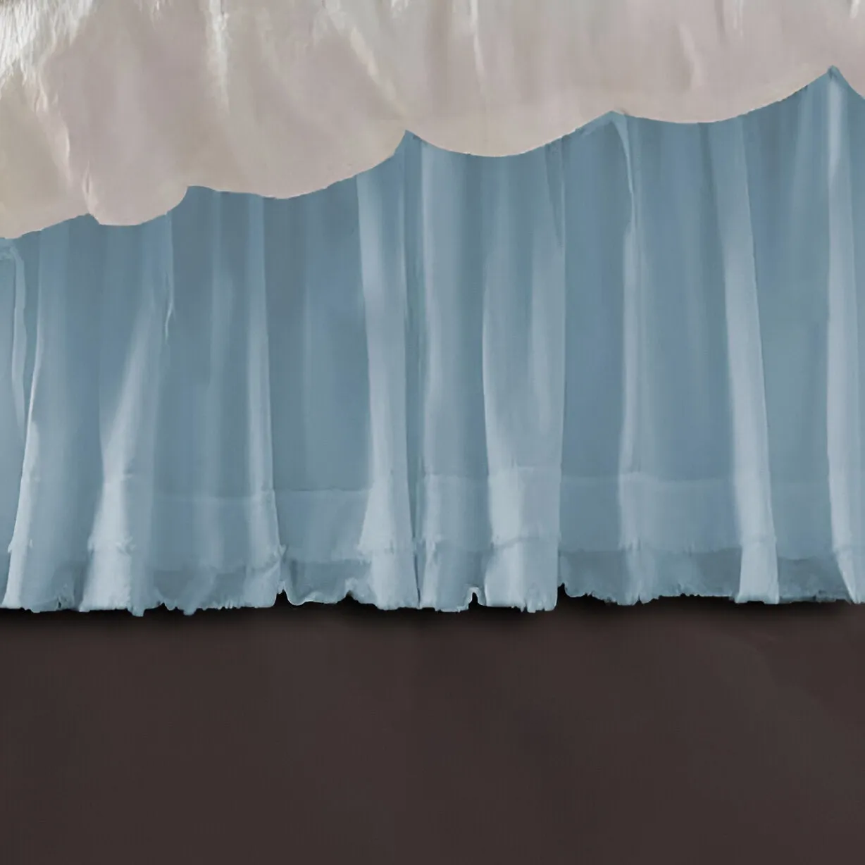 400TC Sateen Solid Cotton Fringe Ruffle Bed Skirt