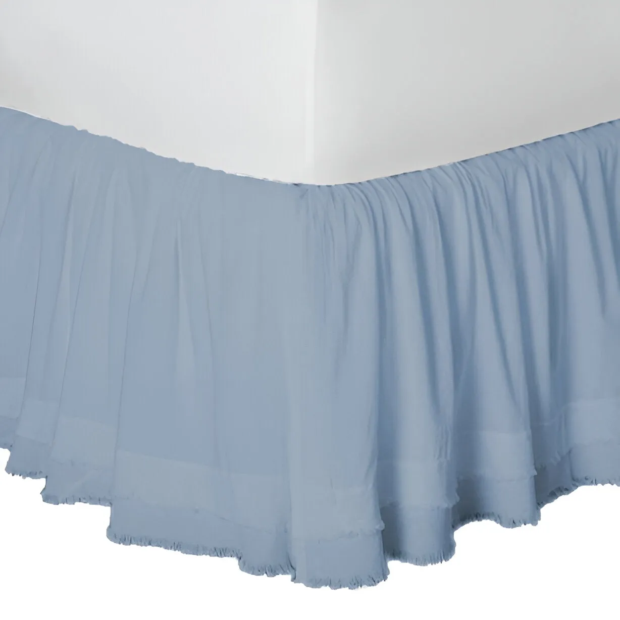 400TC Sateen Solid Cotton Fringe Ruffle Bed Skirt