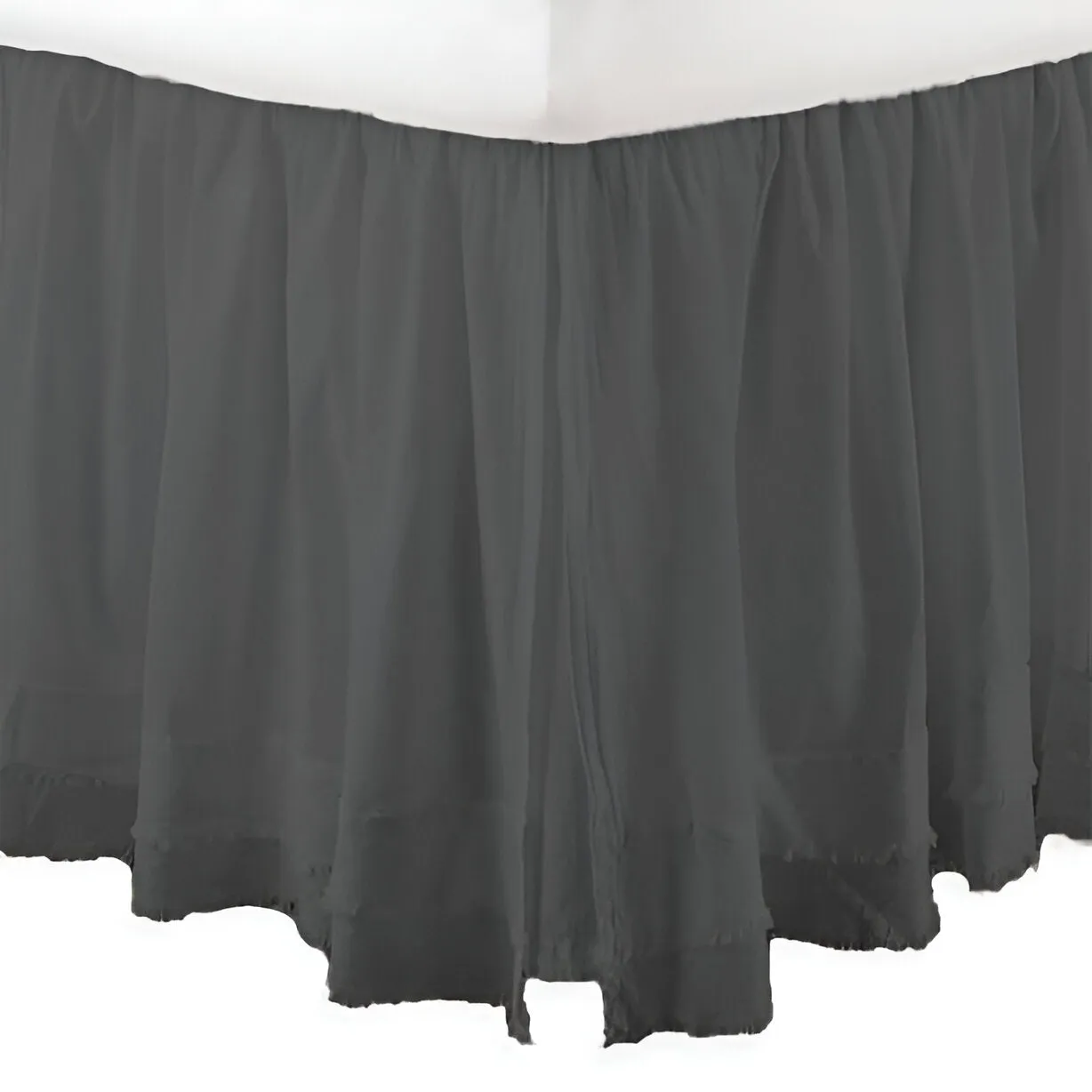 400TC Sateen Solid Cotton Fringe Ruffle Bed Skirt