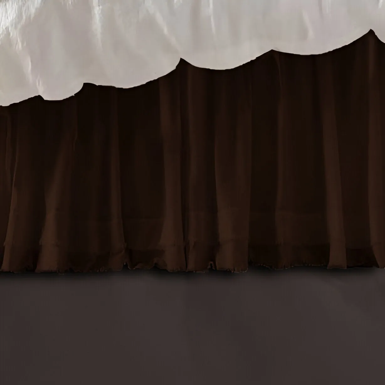 400TC Sateen Solid Cotton Fringe Ruffle Bed Skirt
