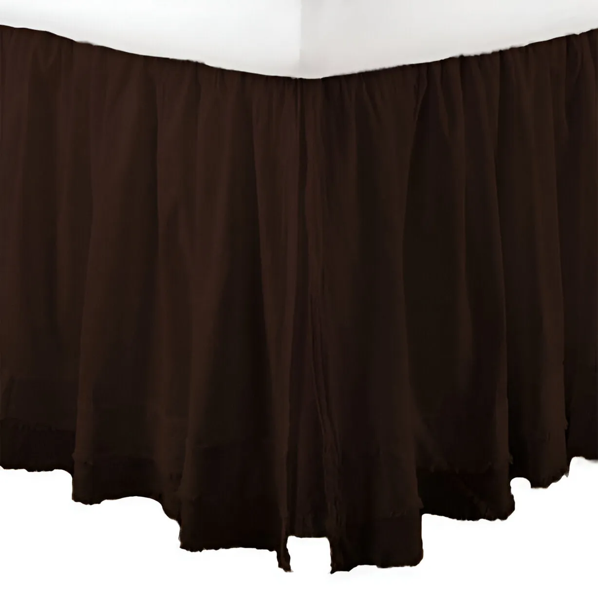 400TC Sateen Solid Cotton Fringe Ruffle Bed Skirt