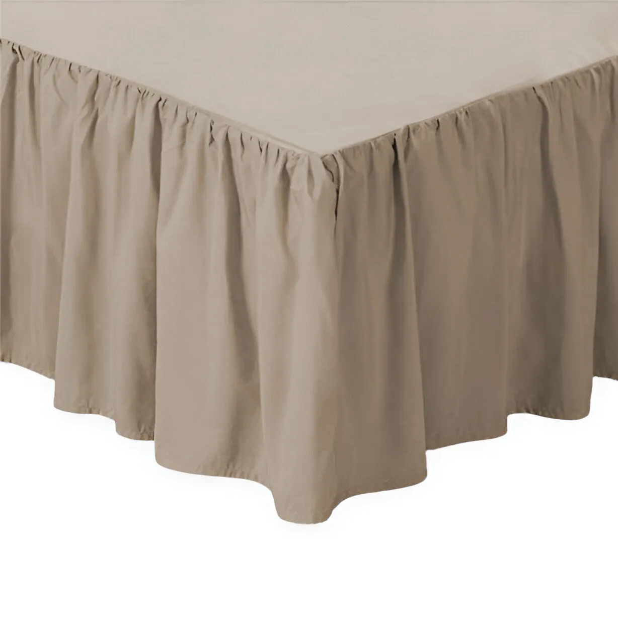 400TC Sateen Solid Cotton Gathered Bed Skirt