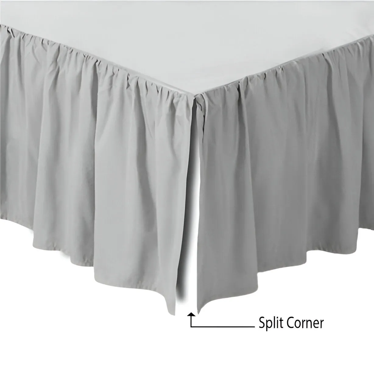400TC Sateen Solid Cotton Gathered Bed Skirt