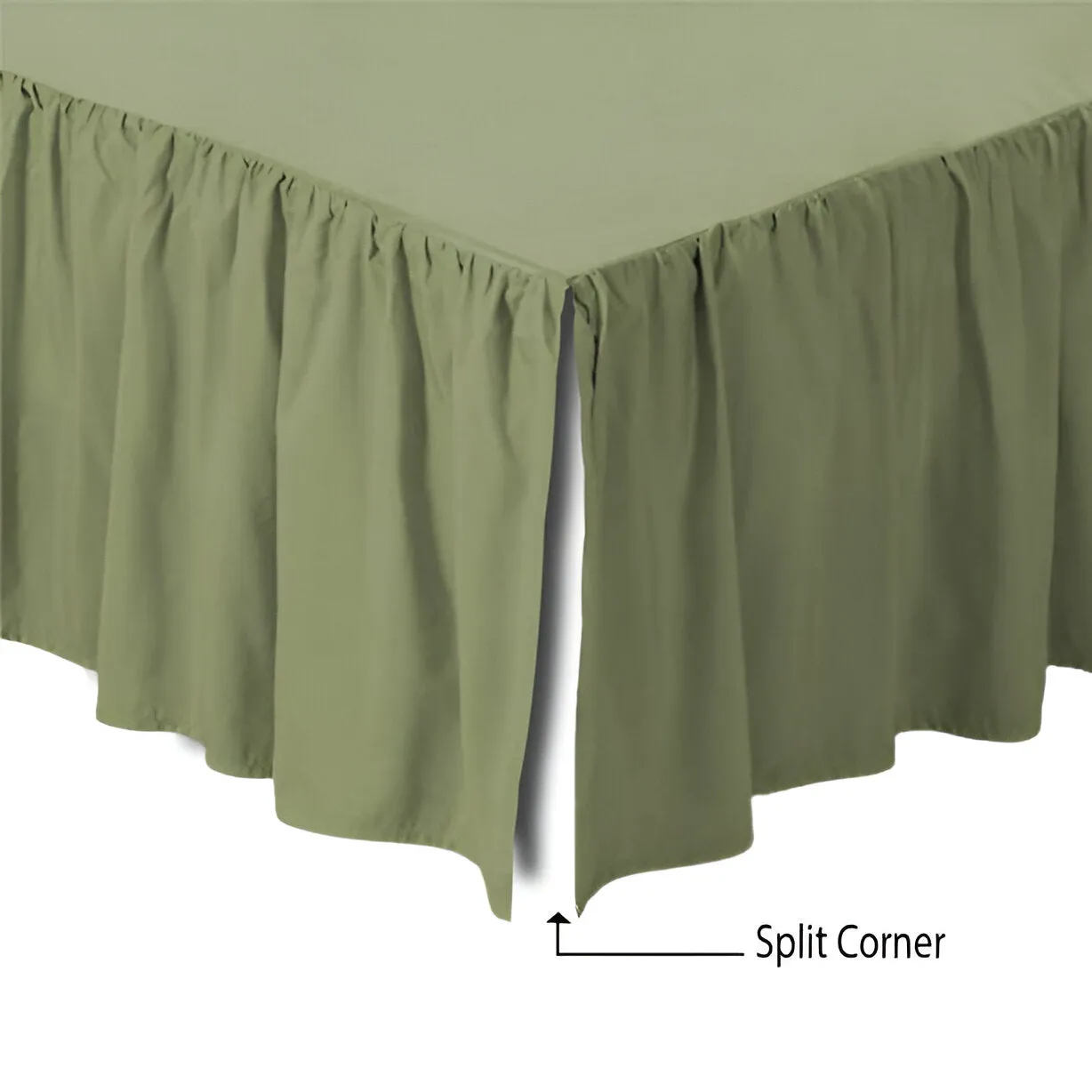 400TC Sateen Solid Cotton Gathered Bed Skirt