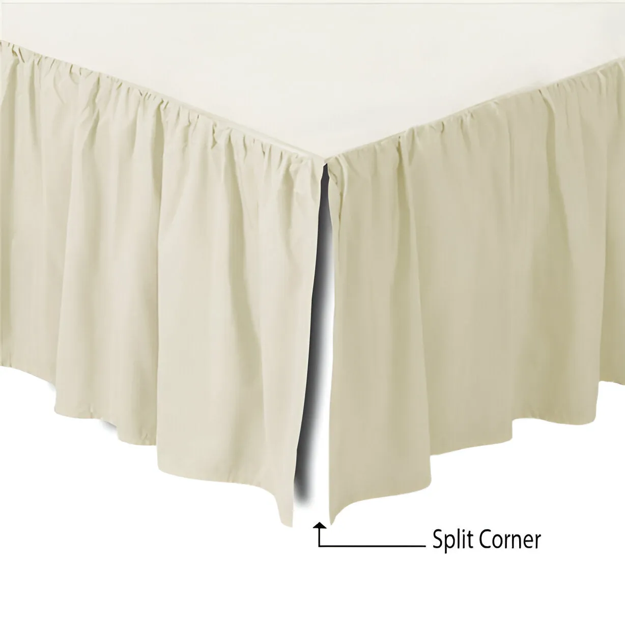 400TC Sateen Solid Cotton Gathered Bed Skirt