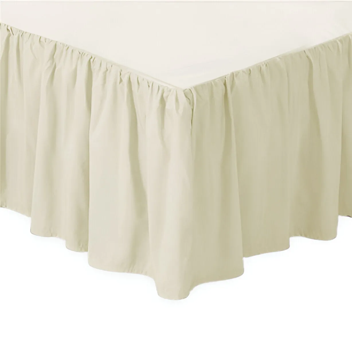 400TC Sateen Solid Cotton Gathered Bed Skirt
