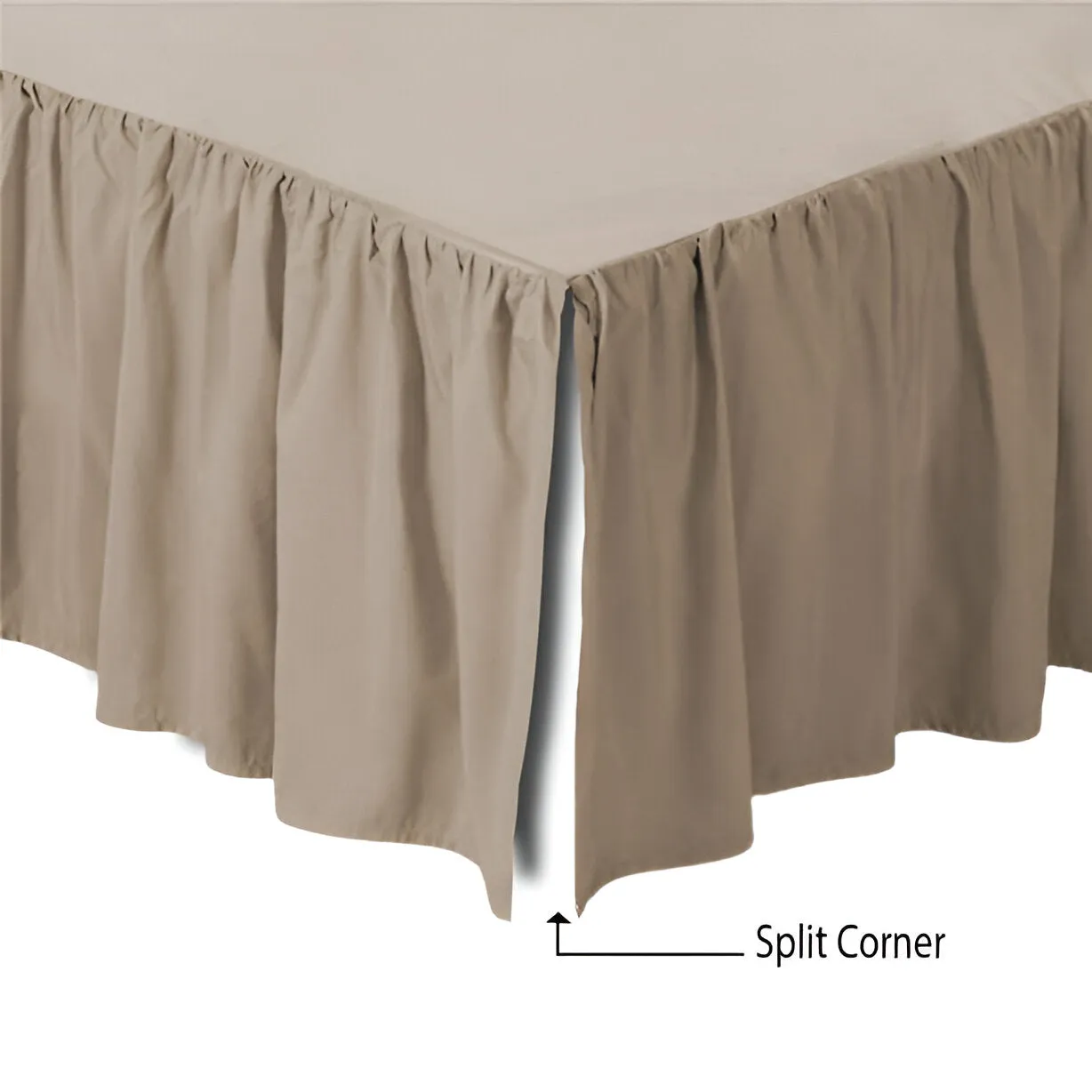 400TC Sateen Solid Cotton Gathered Bed Skirt