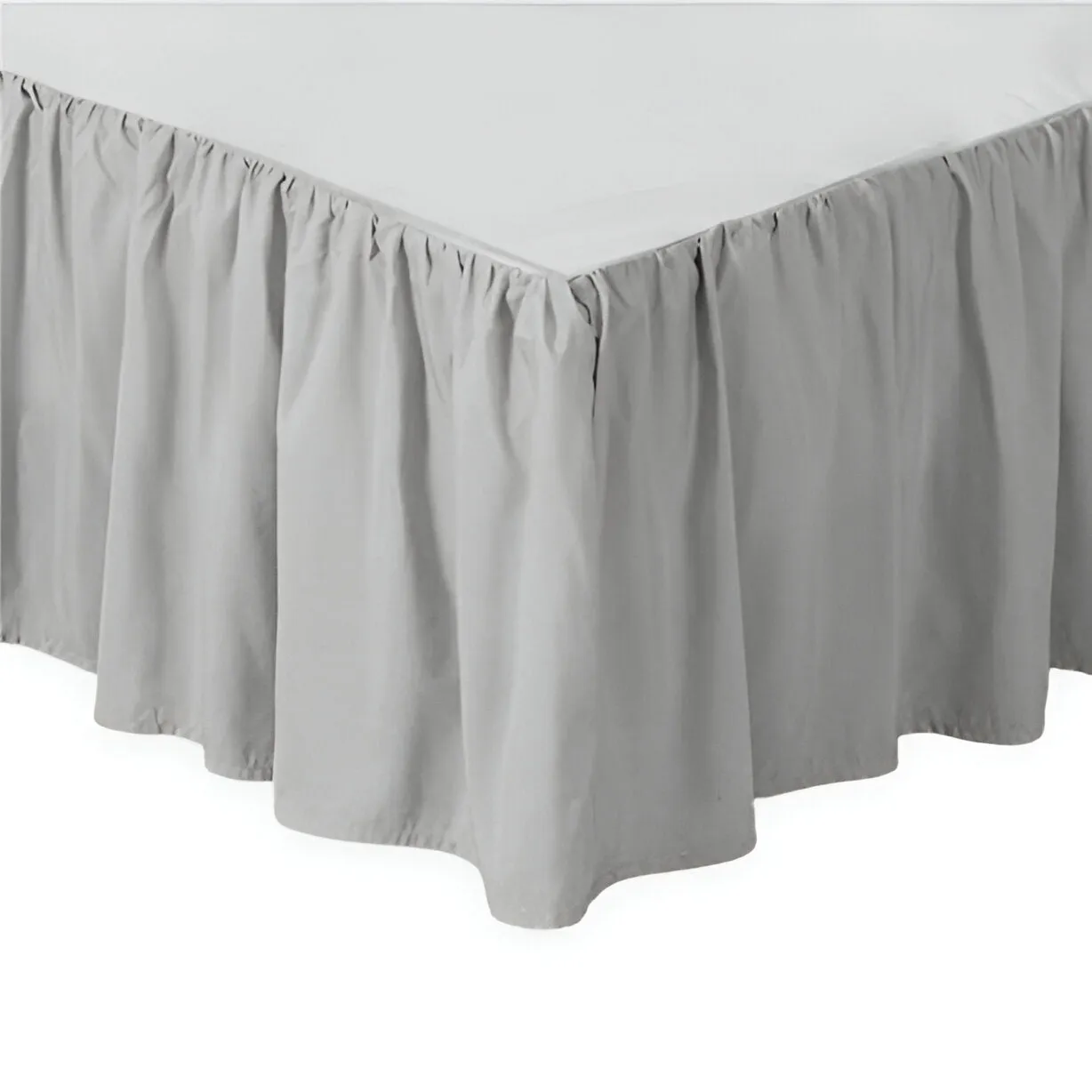 400TC Sateen Solid Cotton Gathered Bed Skirt