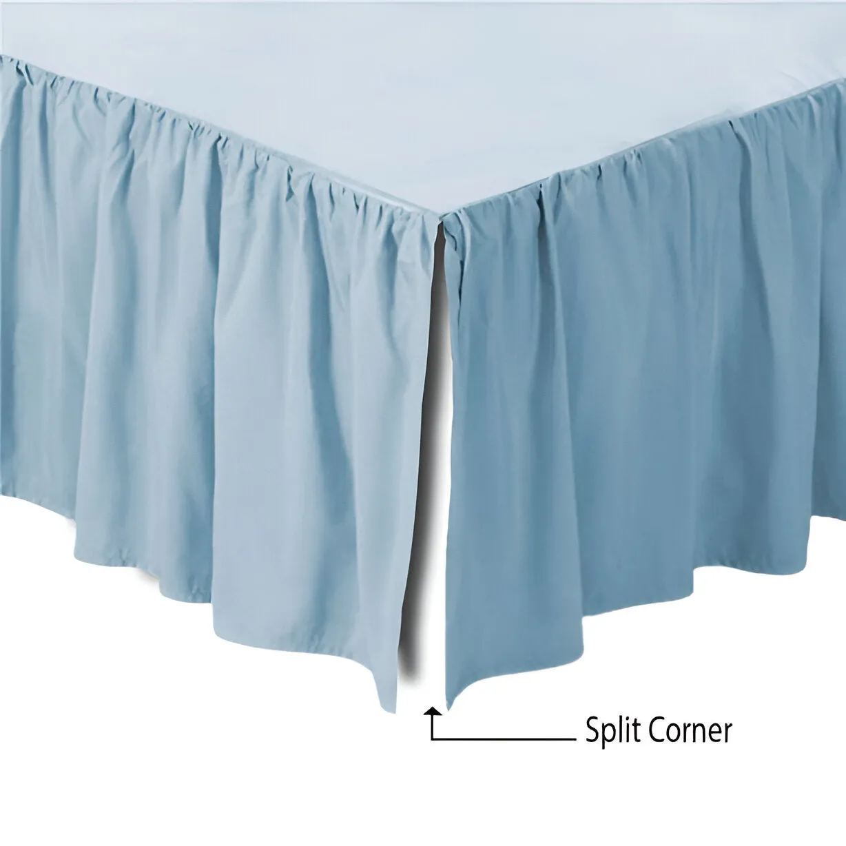 400TC Sateen Solid Cotton Gathered Bed Skirt
