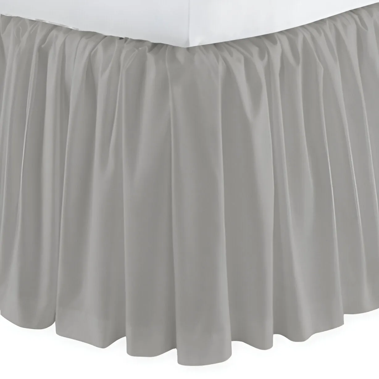400TC Sateen Solid Cotton Gathered Bed Skirt