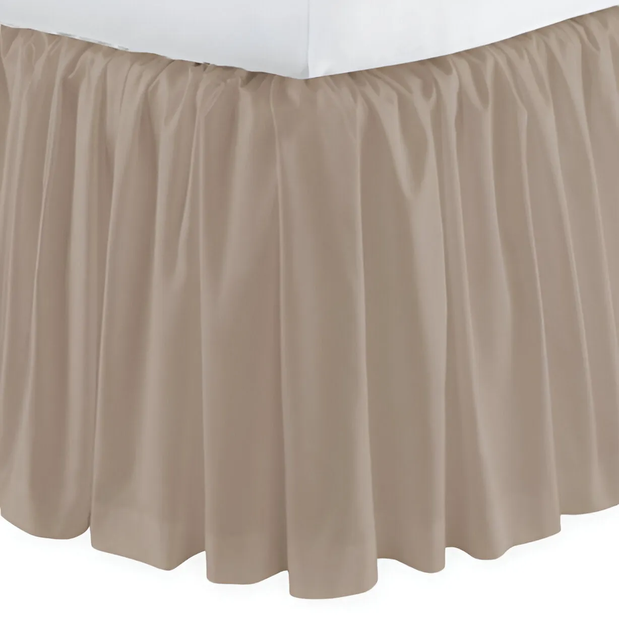 400TC Sateen Solid Cotton Gathered Bed Skirt