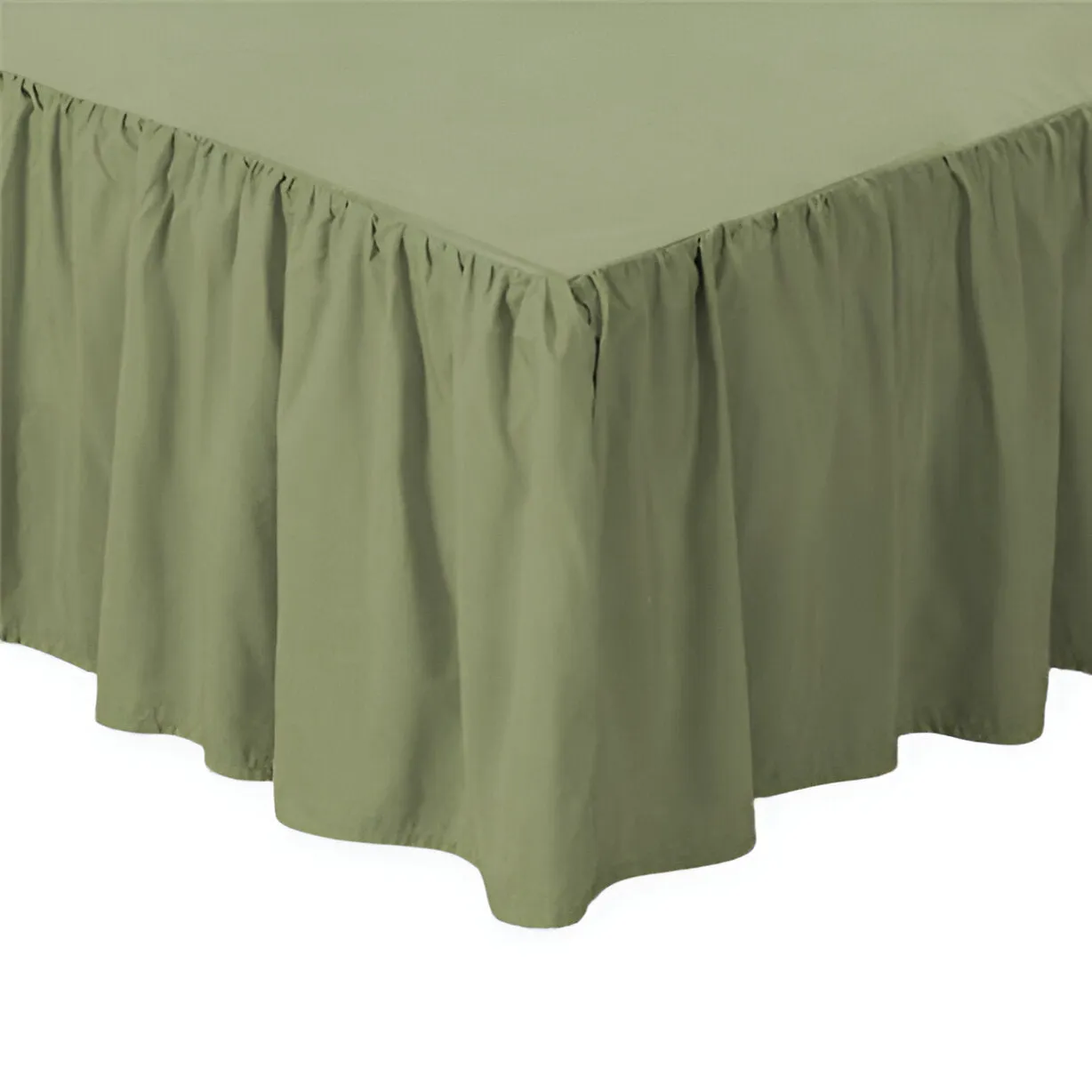 400TC Sateen Solid Cotton Gathered Bed Skirt