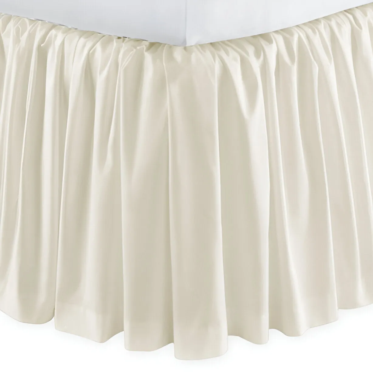 400TC Sateen Solid Cotton Gathered Bed Skirt