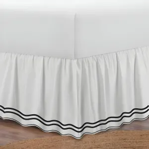 400TC Wavy Embroidery & Border Cotton Sateen Solid Bed Skirt