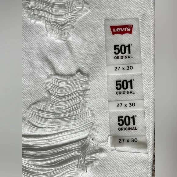 501® Original Fit Jeans | Size 27/30 | High Rise Straight Raw Hem Distressed