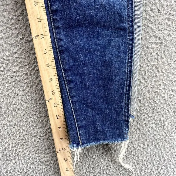 7 For All Mankind Women Jeans 27‎ Two-Tone Stripe Tapered 70's Crop Preppy Retro