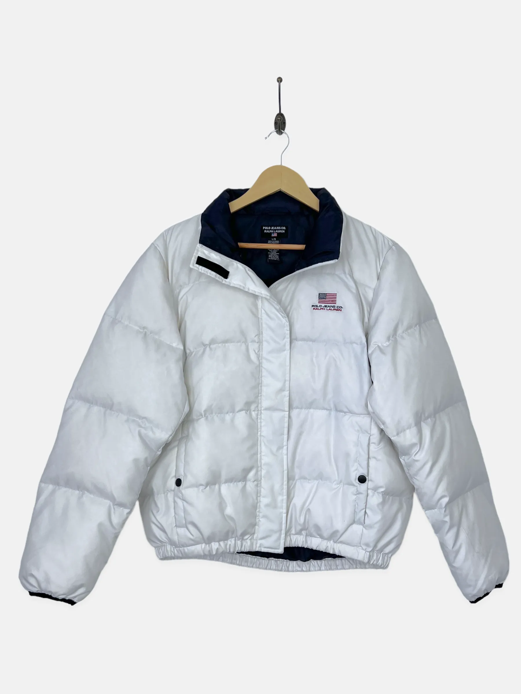 90's Ralph Lauren Polo Jeans Co. Embroidered Vintage Down Puffer Jacket Size 12
