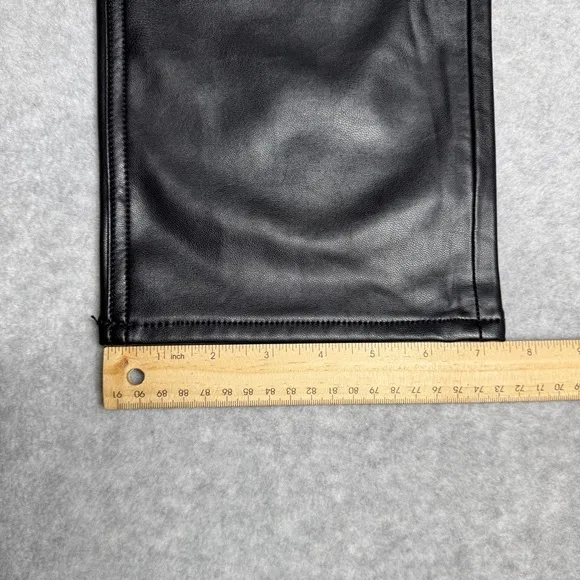 A&amp;F Jeans 90s Straight Ultra High Rise 27 / 4S Black Mixed Fabric Pleather Biker