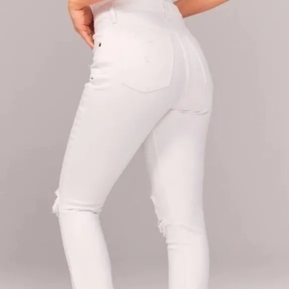 Abercrombie and Fitch, the skinny high-rise curve love distressed jeans