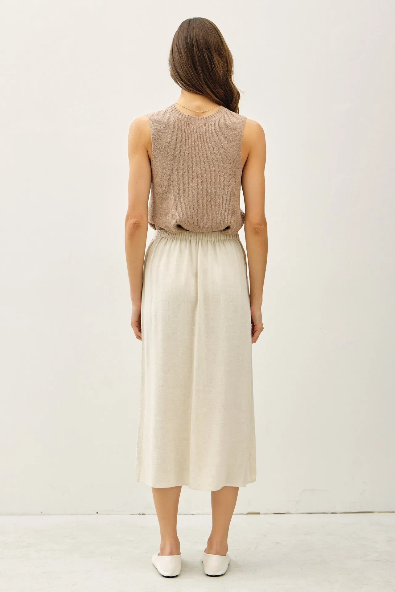 Aegean Linen Midi Skirt