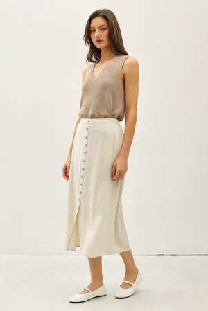 Aegean Linen Midi Skirt