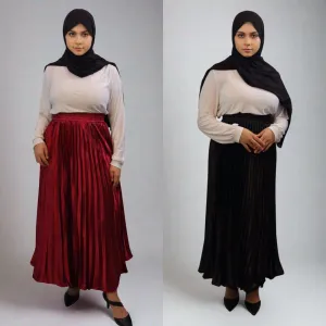 Afifa Pleated Ankle Length Skirt