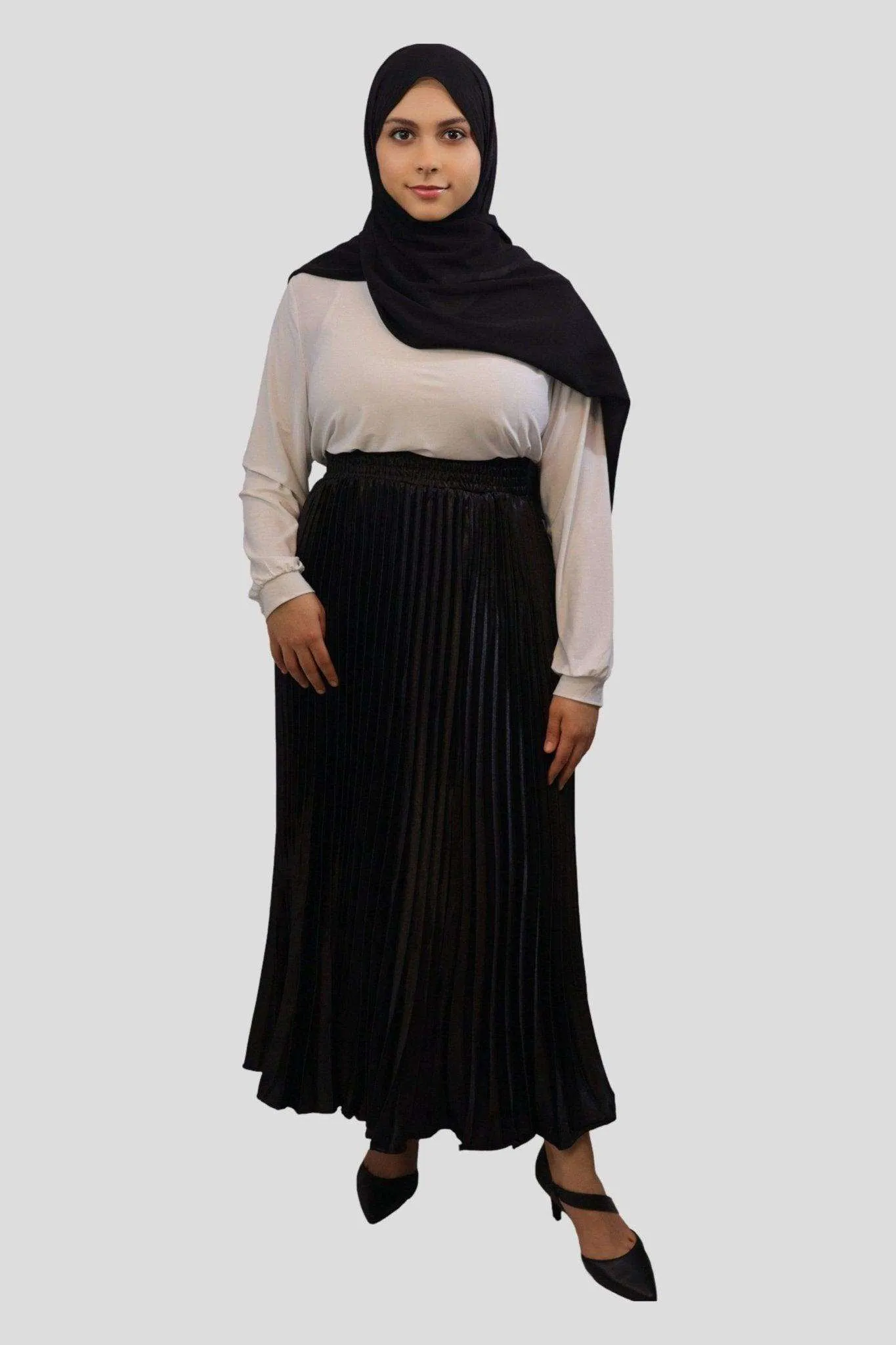 Afifa Pleated Ankle Length Skirt