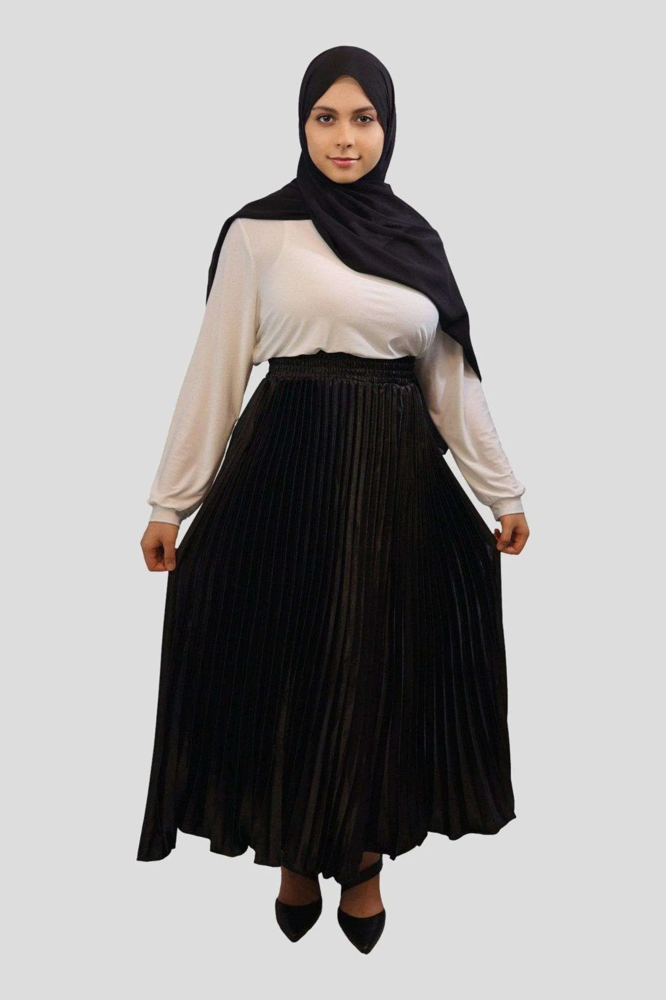Afifa Pleated Ankle Length Skirt