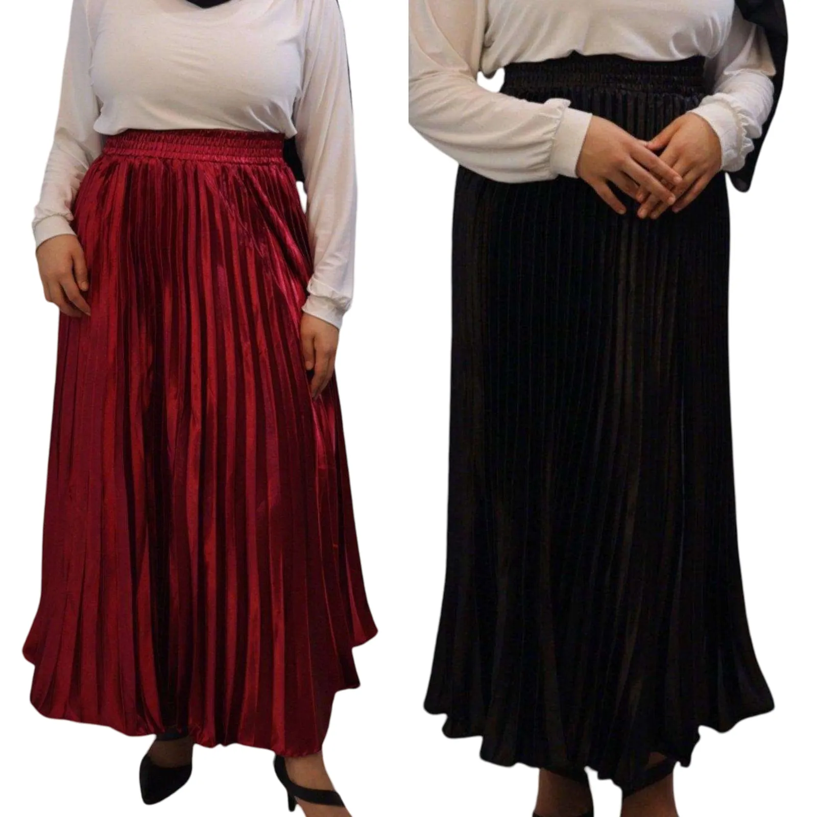 Afifa Pleated Ankle Length Skirt