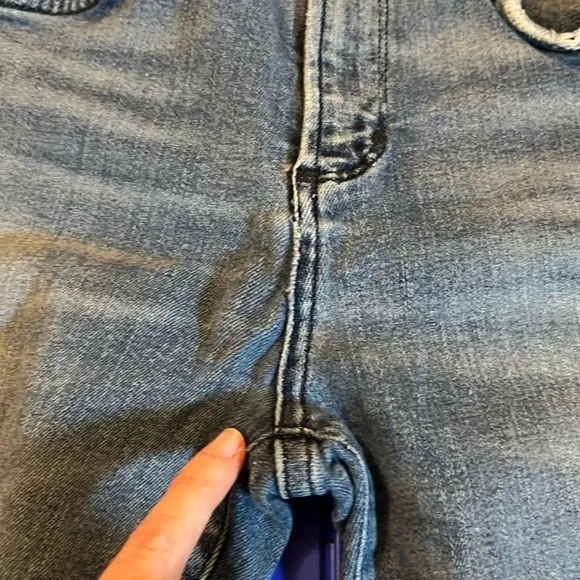 Agolde High Rise Cropped Denim Jeans 26 Destroyed Streetwear Crop