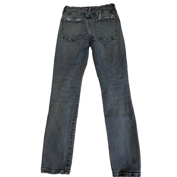 Agolde High Rise Cropped Denim Jeans 26 Destroyed Streetwear Crop