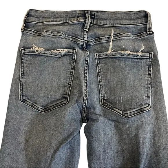 Agolde High Rise Cropped Denim Jeans 26 Destroyed Streetwear Crop