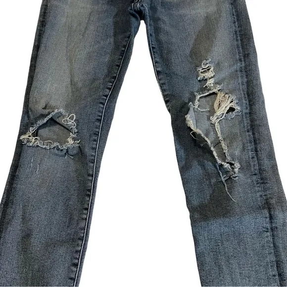 Agolde High Rise Cropped Denim Jeans 26 Destroyed Streetwear Crop