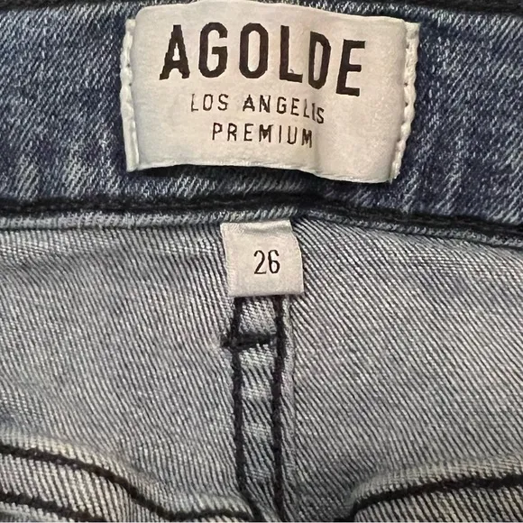 Agolde High Rise Cropped Denim Jeans 26 Destroyed Streetwear Crop