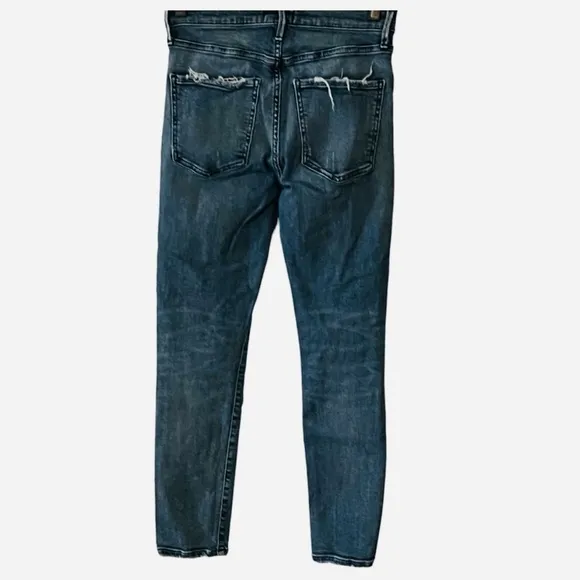 Agolde High Rise Cropped Denim Jeans 26 Destroyed Streetwear Crop