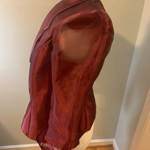 Alex Evenings burgundy taffeta jacket, size SP
