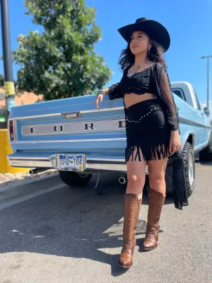 Alexa Black Western Skirt