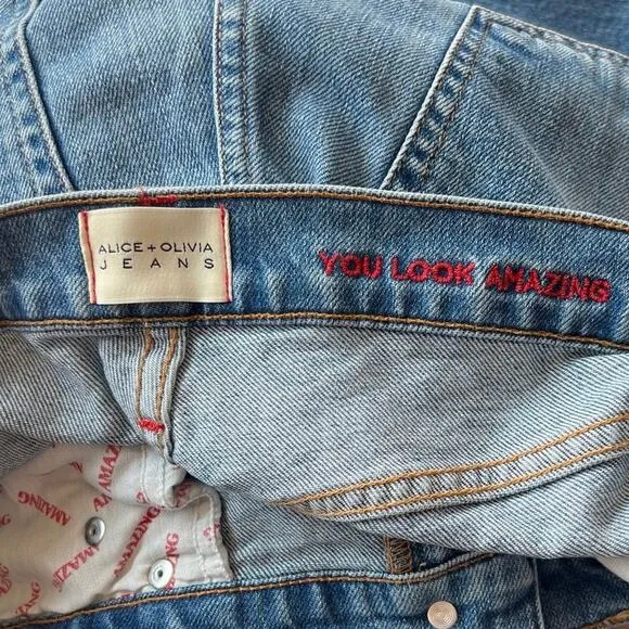 Alice   Olivia Jeans Amazing Double Waist Stretch Jeans Color “Try Me” size 28