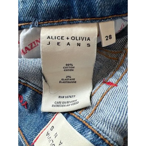 Alice   Olivia Jeans Amazing Double Waist Stretch Jeans Color “Try Me” size 28