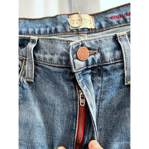 Alice   Olivia Jeans Amazing Double Waist Stretch Jeans Color “Try Me” size 28