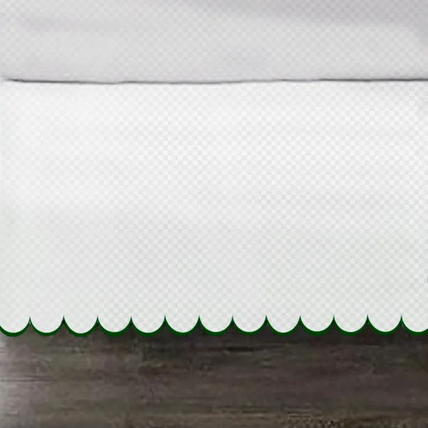 Allena 400TC Sateen Microcheck Cotton Scallop Embroidery Tailored Bed Skirt