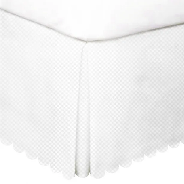 Allena 400TC Sateen Microcheck Cotton Scallop Embroidery Tailored Bed Skirt