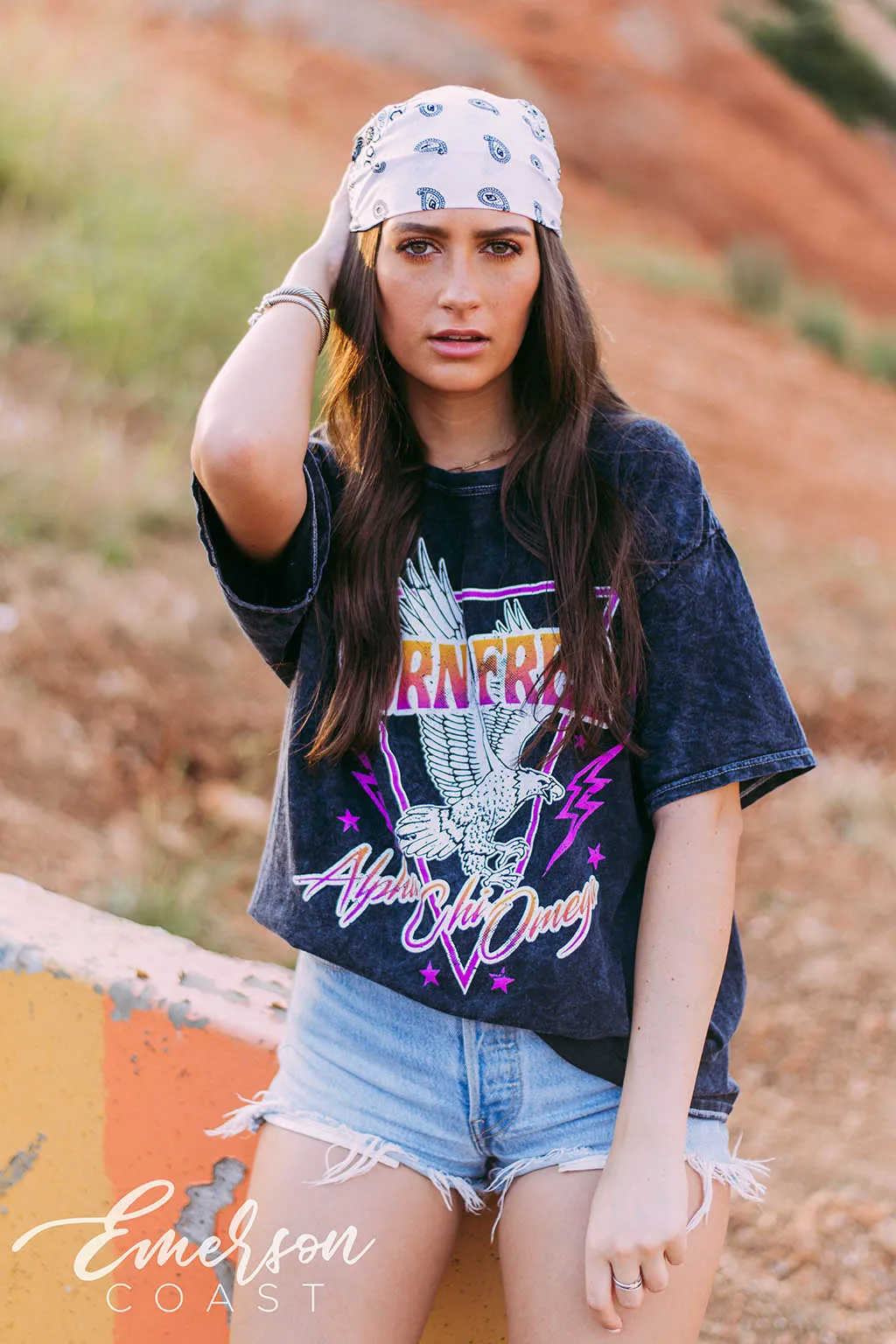 Alpha Chi Omega Born Free Mineral Wash Tee