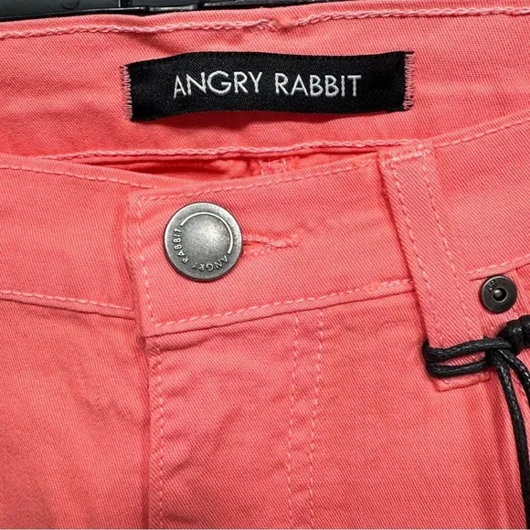 Angry Rabbit Cabana Coral Lightweight Denim 5 Pocket Skinny Jeans Size 25-31 NEW