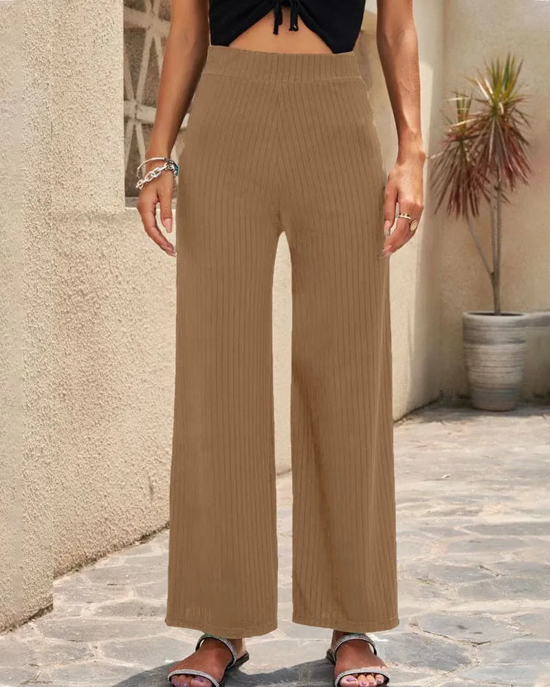 Anna | High Waist Ribbed Pants | Comfort and Style | Stretch Fabric