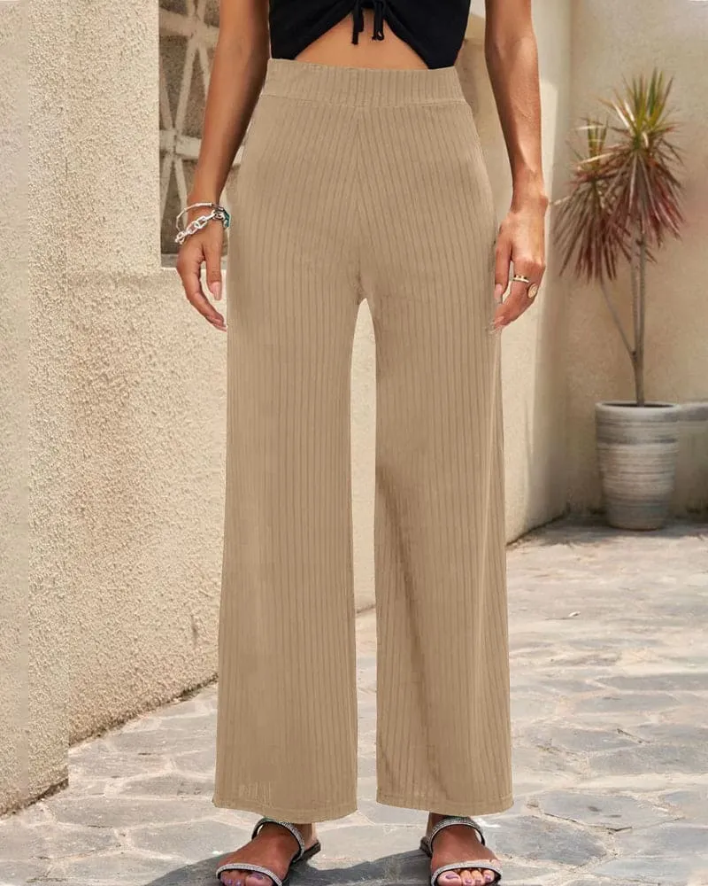Anna | High Waist Ribbed Pants | Comfort and Style | Stretch Fabric